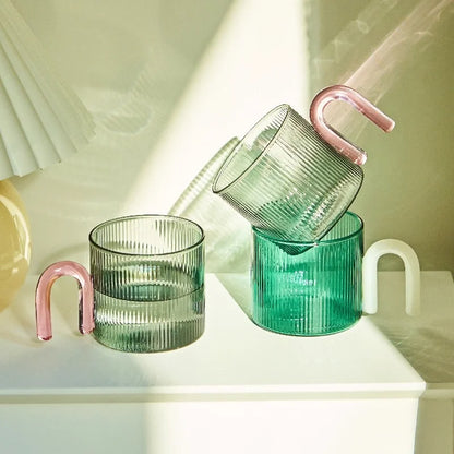 Floriddle Colorful Handle Glass Mug