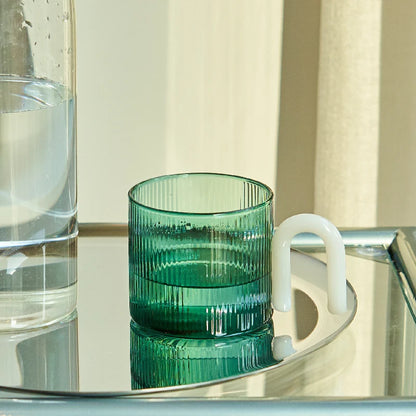 Floriddle Colorful Handle Glass Mug