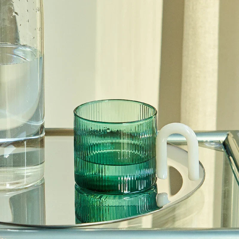Floriddle Colorful Handle Glass Mug