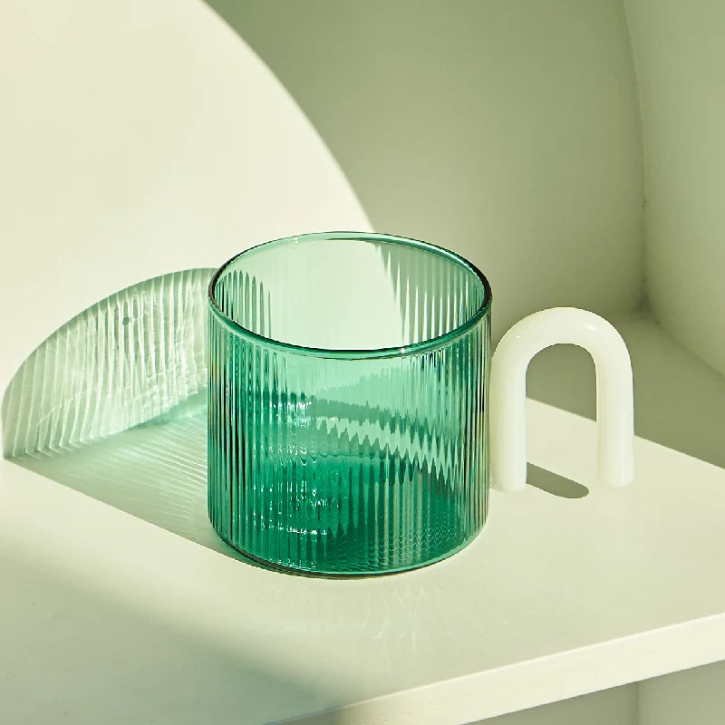 Floriddle Colorful Handle Glass Mug