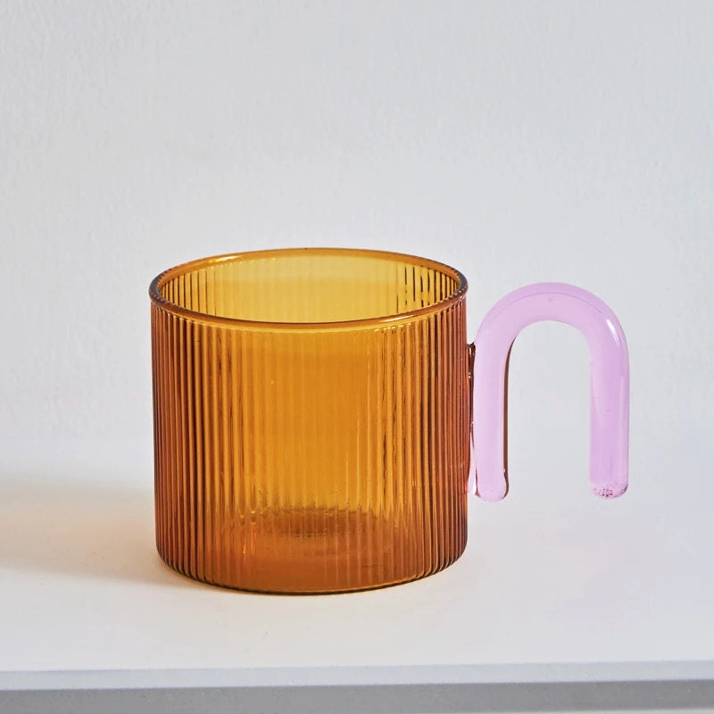 Floriddle Colorful Handle Glass Mug
