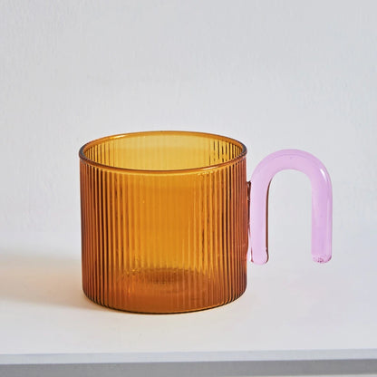 Floriddle Colorful Handle Glass Mug