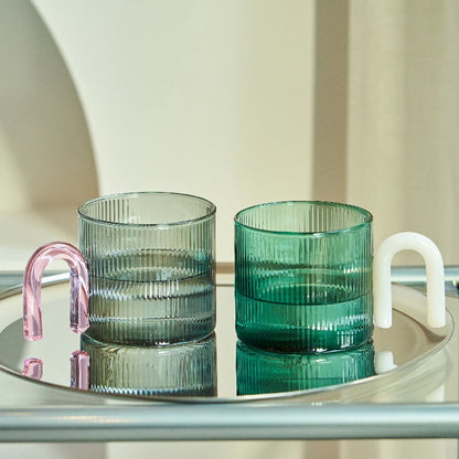 Floriddle Colorful Handle Glass Mug