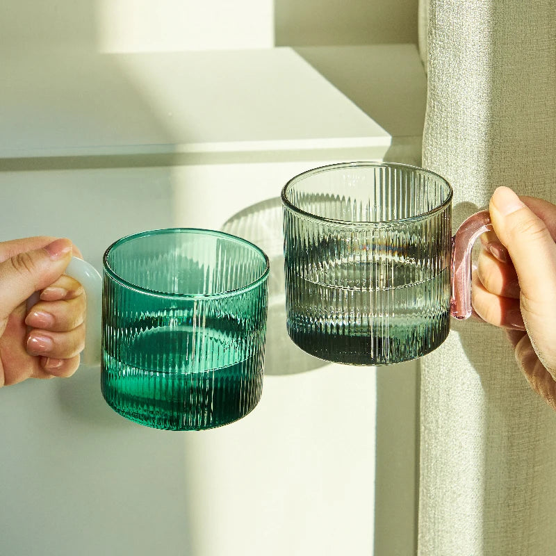 Floriddle Colorful Handle Glass Mug